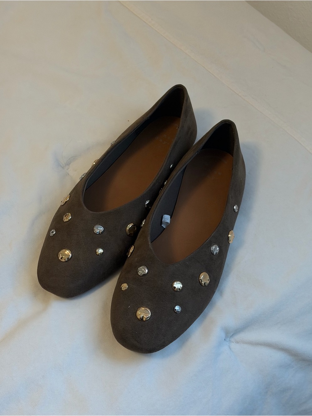 a new day Brown Studded Ballet Flats